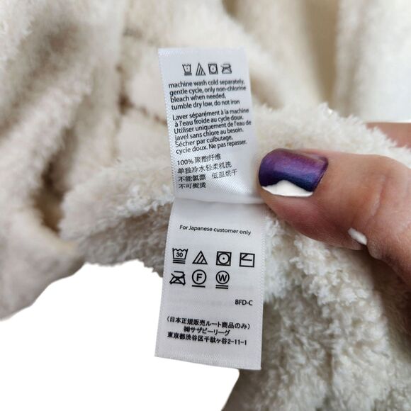 BAREFOOT DREAMS Robe Womens 2 White Cream CozyChic Adult Robe Long Length - Picture 8 of 8